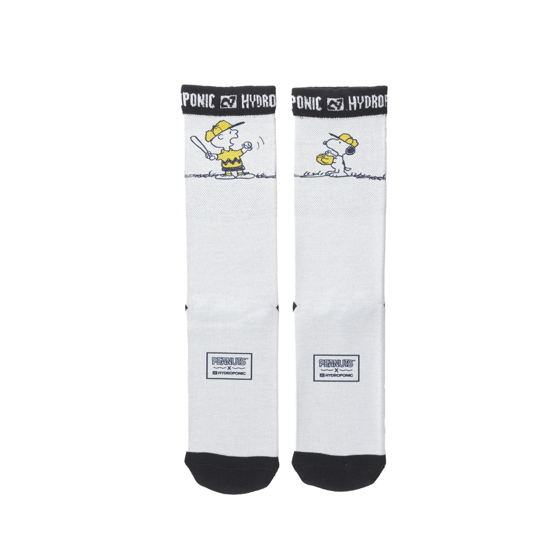 Șosete PEANUTS Baseball White  Șosete unisex cu imprimeu oficial PEANUTS x Hydroponic - Sosete Festival