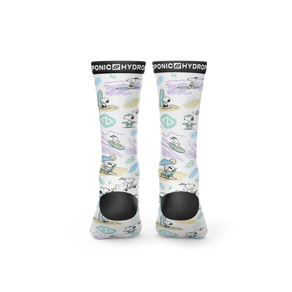 Șosete PEANUTS Beach White  Șosete unisex cu imprimeu oficial PEANUTS x Hydroponic - Sosete Festival
