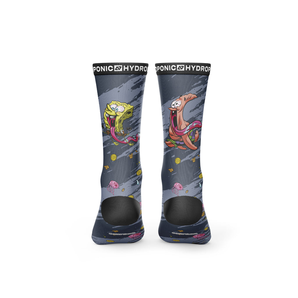 Șosete SpongeBob RUN Grey  Șosete Unisex Premium cu Imprimeu Oficial SpongeBob SquarePants - Sosete Festival
