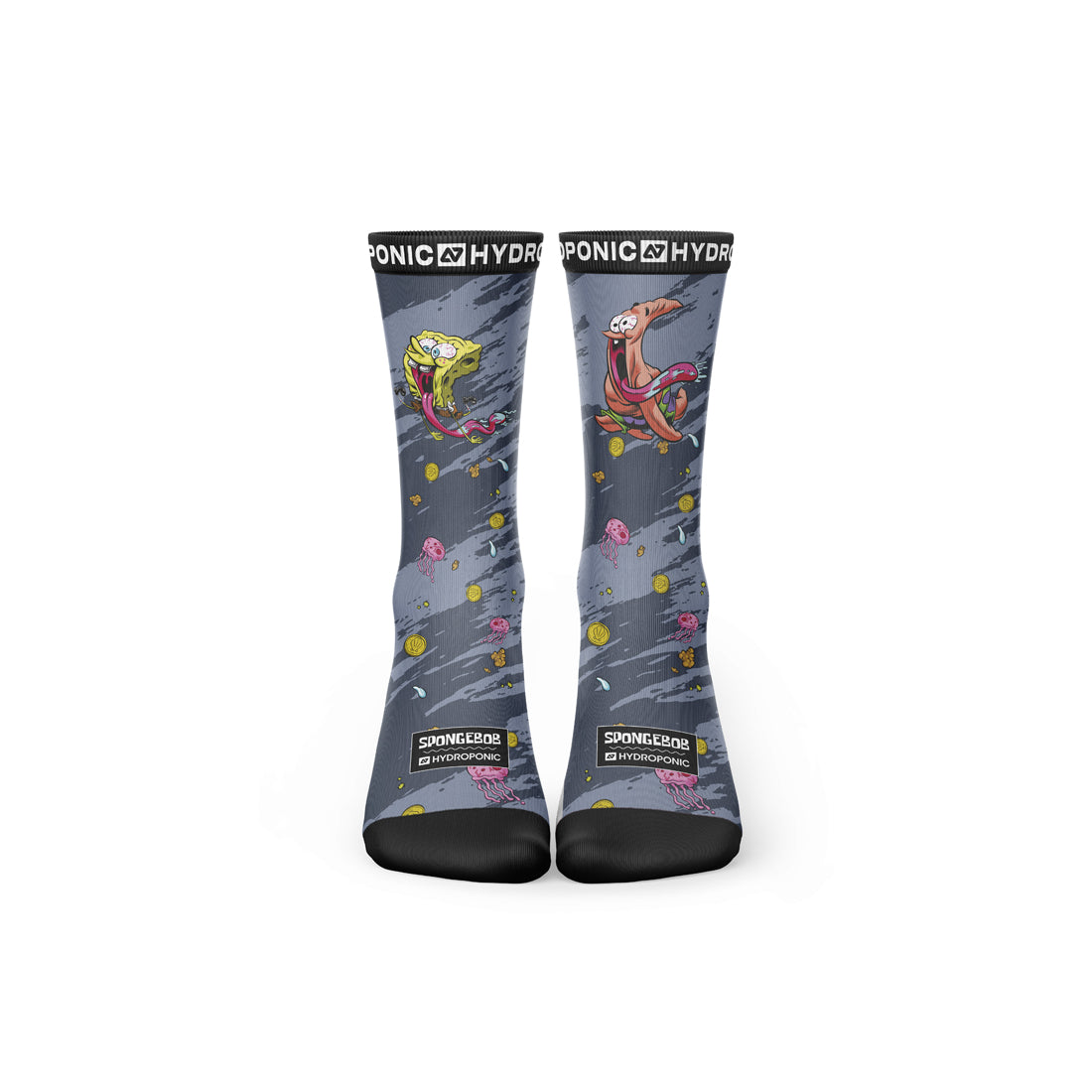 Șosete SpongeBob RUN Grey  Șosete Unisex Premium cu Imprimeu Oficial SpongeBob SquarePants - Sosete Festival