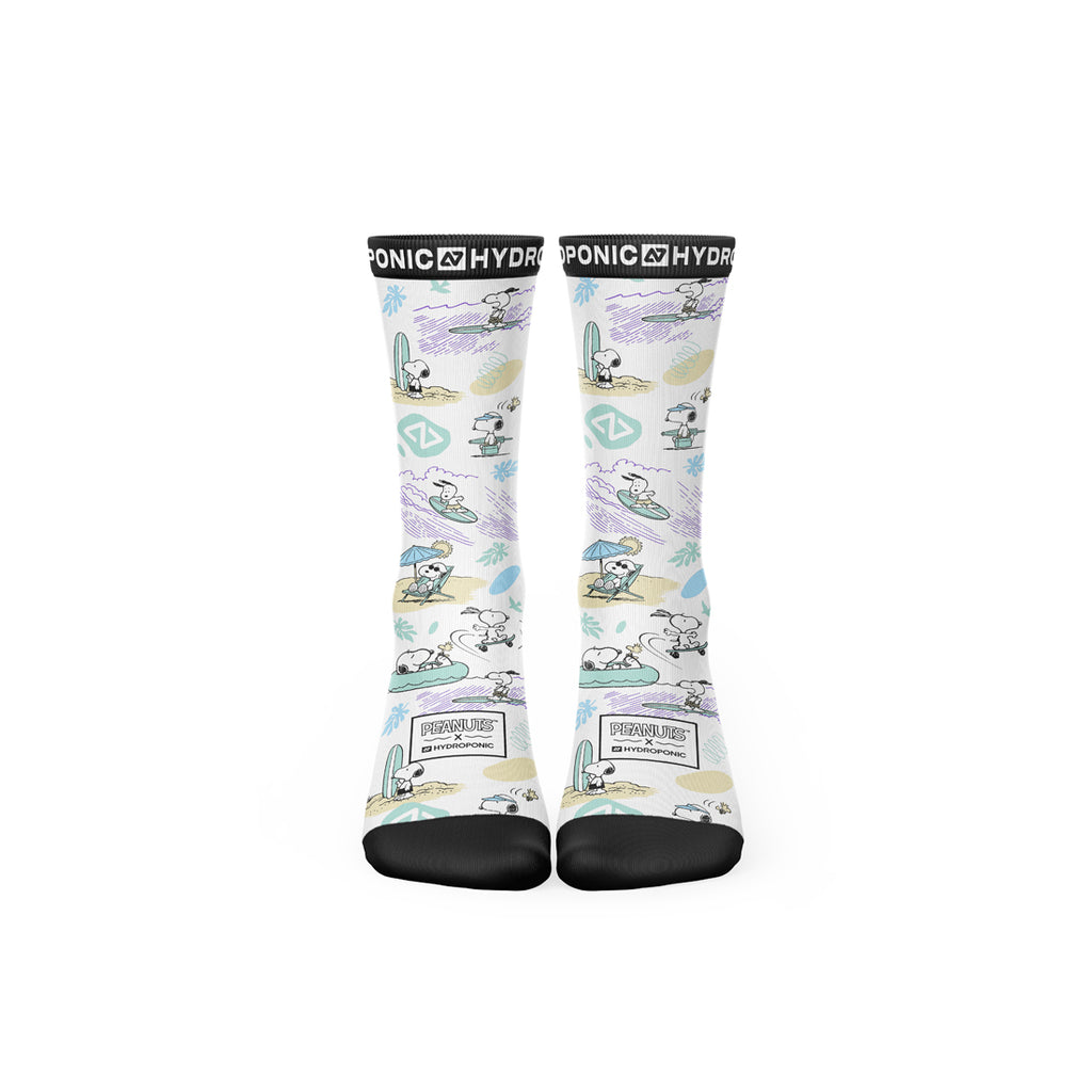 Șosete PEANUTS Beach White  Șosete unisex cu imprimeu oficial PEANUTS x Hydroponic - Sosete Festival