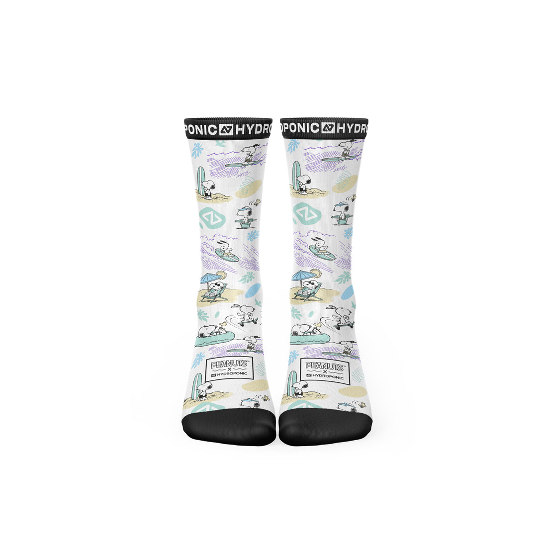 Șosete PEANUTS Beach White  Șosete unisex cu imprimeu oficial PEANUTS x Hydroponic - Sosete Festival