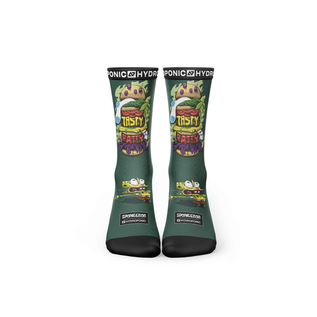 Șosete SpongeBob BURGER Green  Șosete Unisex Premium din Colecția Oficială SpongeBob SquarePants - Sosete Festival