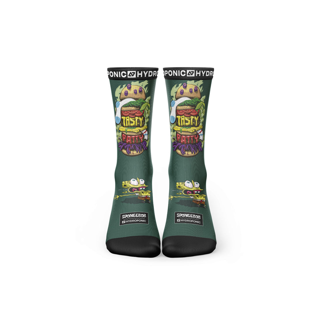 Șosete SpongeBob BURGER Green  Șosete Unisex Premium din Colecția Oficială SpongeBob SquarePants - Sosete Festival