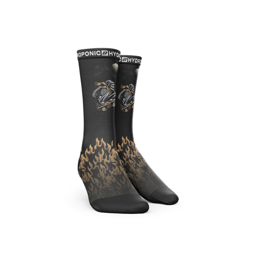 Șosete FLAGSHIP Black Skeleton Șosete unisex cu imprimeu Skeleton și confort premium - Sosete Festival