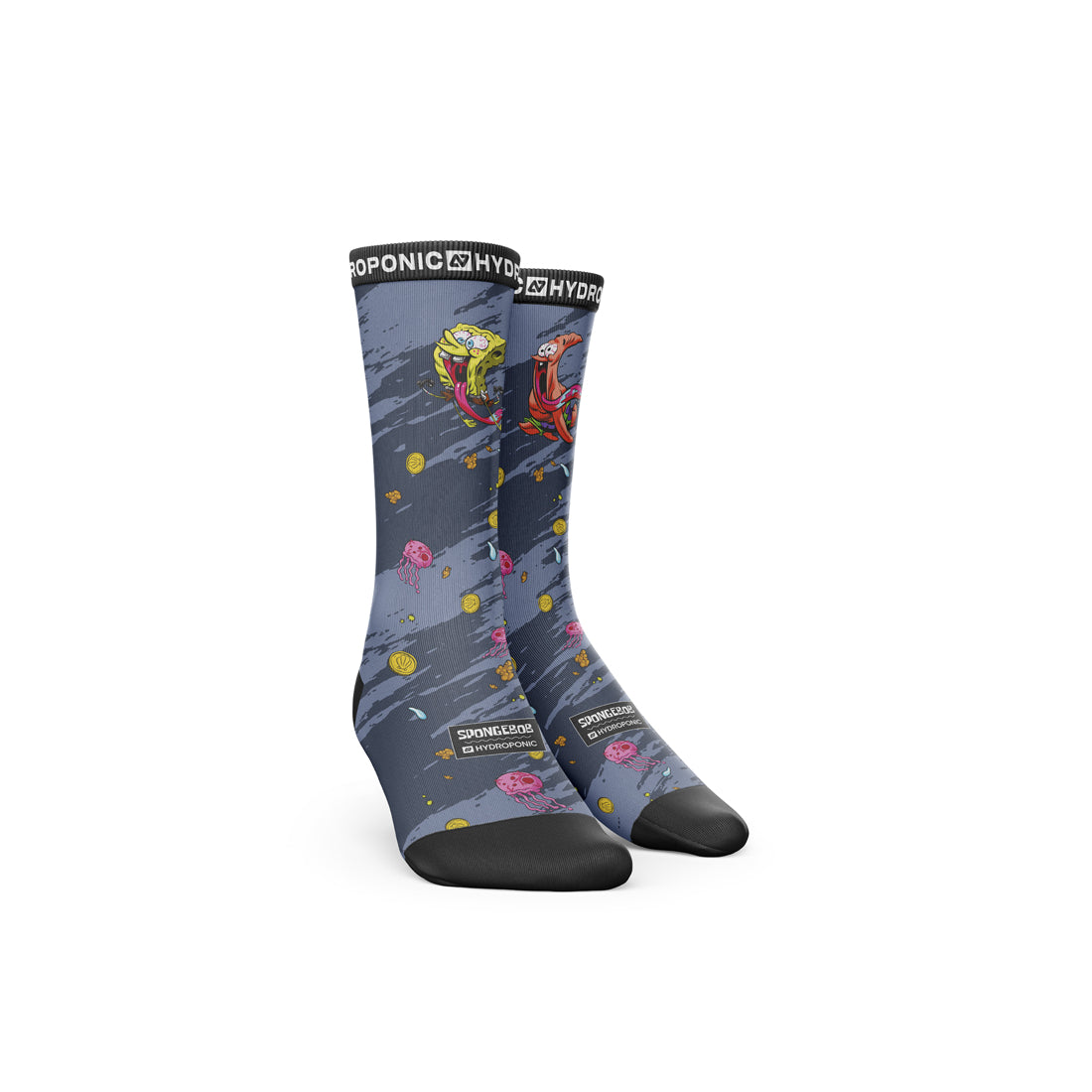 Șosete SpongeBob RUN Grey  Șosete Unisex Premium cu Imprimeu Oficial SpongeBob SquarePants - Sosete Festival