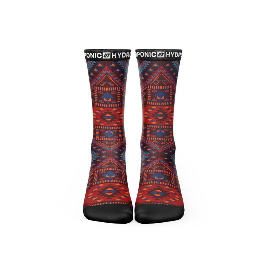 Șosete FLAGSHIP Navajo Burgundy – Șosete unisex cu imprimeu inspirat din motive etnice - Sosete Festival