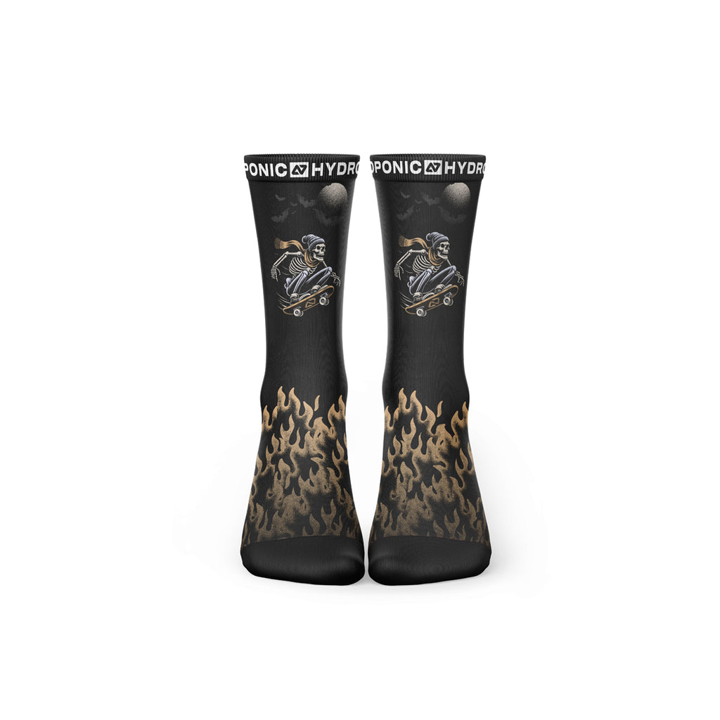 Șosete FLAGSHIP Black Skeleton Șosete unisex cu imprimeu Skeleton și confort premium - Sosete Festival