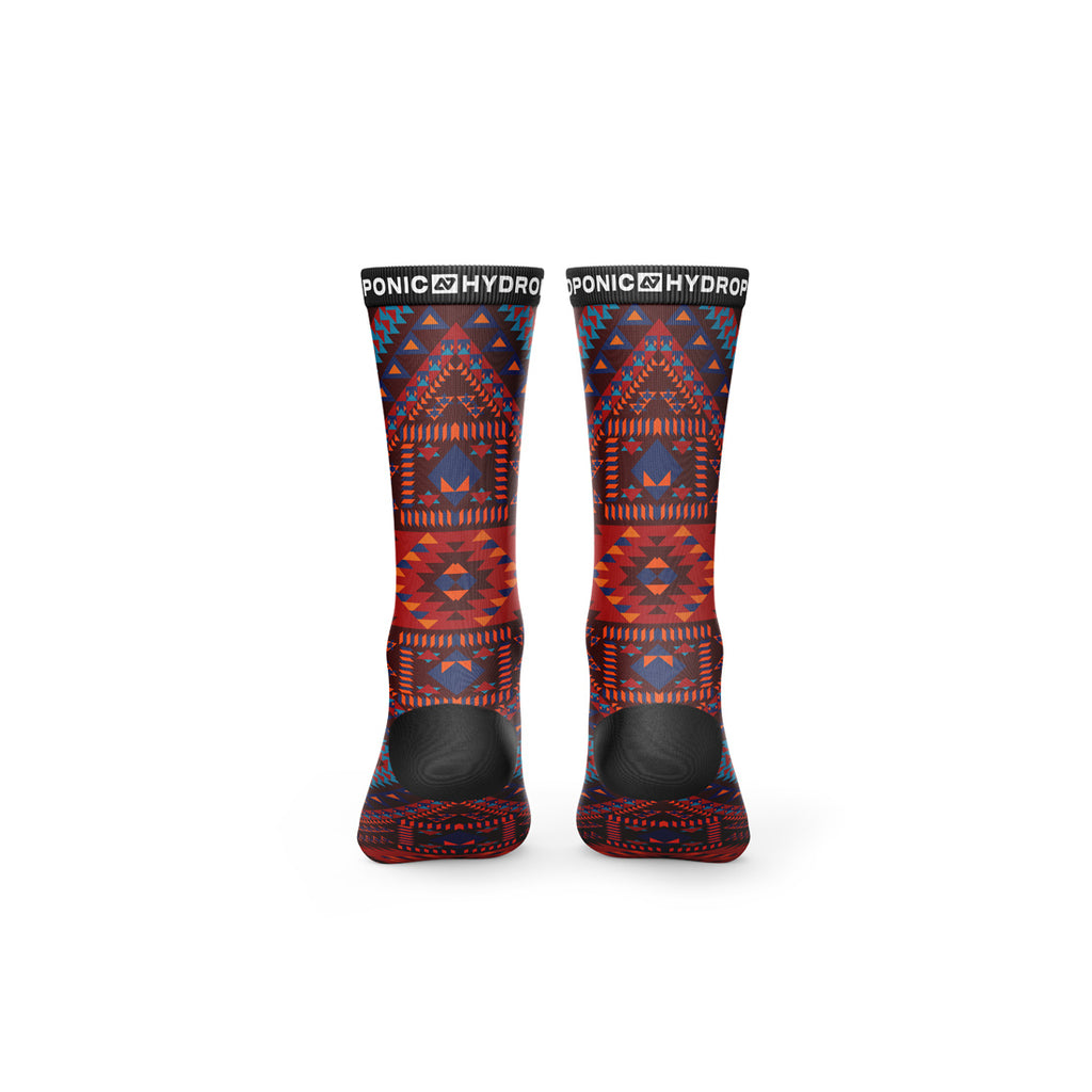Șosete FLAGSHIP Navajo Burgundy – Șosete unisex cu imprimeu inspirat din motive etnice - Sosete Festival