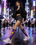 Șosete lungi damă HYD Fashion CIRCLE – Design Artistic cu Imprimeu Circular, 20 DEN - Sosete Festival