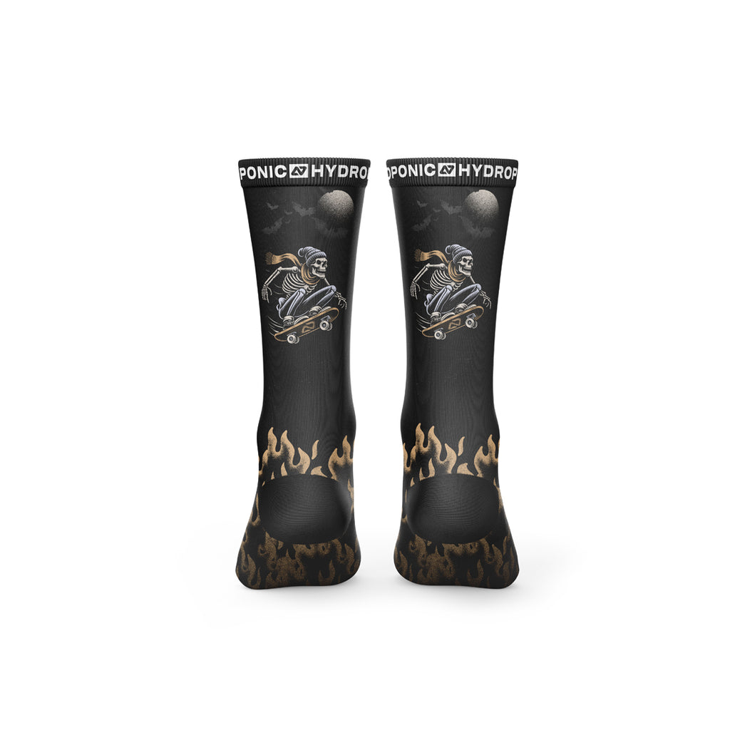 Șosete FLAGSHIP Black Skeleton Șosete unisex cu imprimeu Skeleton și confort premium - Sosete Festival