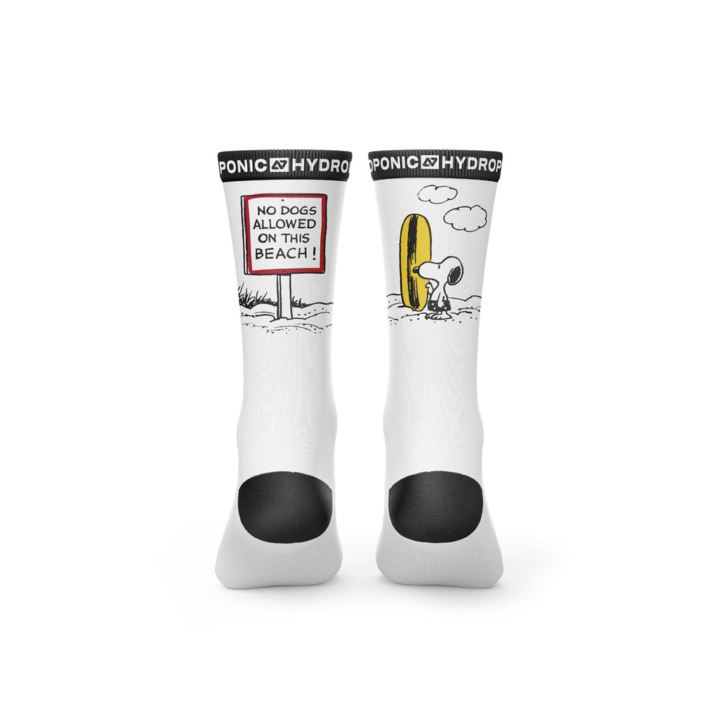 Șosete PEANUTS No Dogs White Șosete unisex cu imprimeu oficial PEANUTS x Hydroponic - Sosete Festival