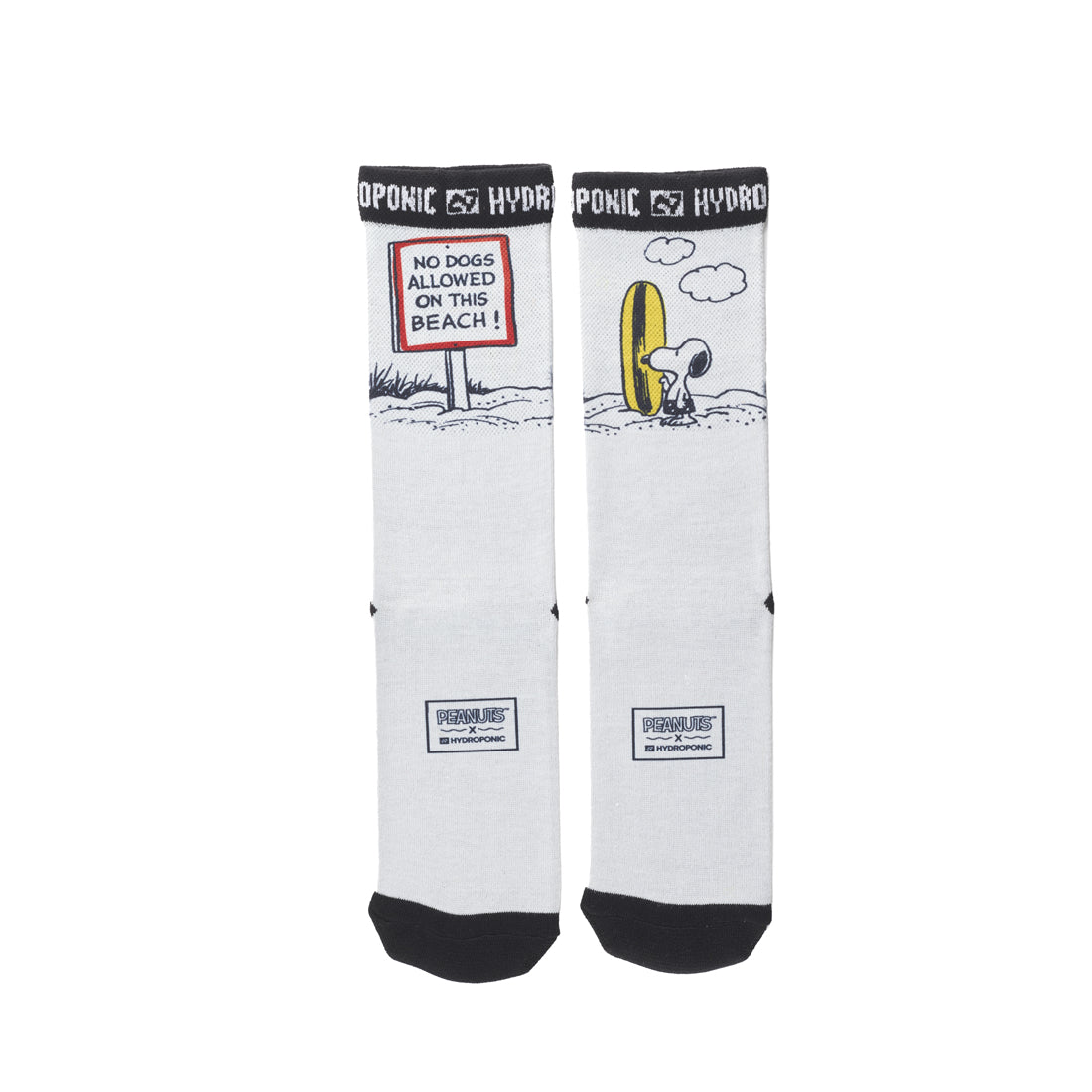 Șosete PEANUTS No Dogs White Șosete unisex cu imprimeu oficial PEANUTS x Hydroponic - Sosete Festival