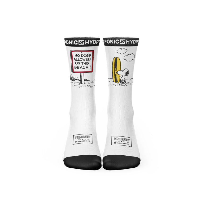 Șosete PEANUTS No Dogs White Șosete unisex cu imprimeu oficial PEANUTS x Hydroponic - Sosete Festival