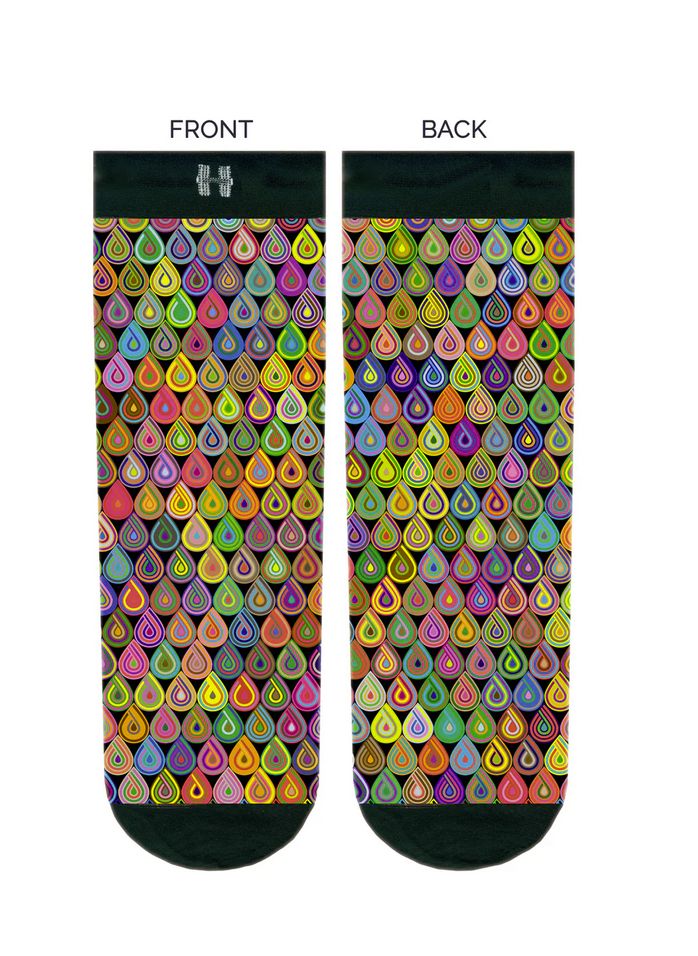 Șosete lungi damă festival HYD Celebration F11 DROPS MULTICOLOR – design artistic multicolor pentru un stil îndrăzneț - Sosete Festival