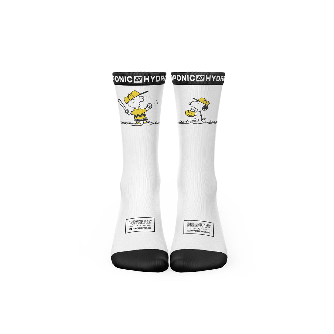 Șosete PEANUTS Baseball White  Șosete unisex cu imprimeu oficial PEANUTS x Hydroponic - Sosete Festival
