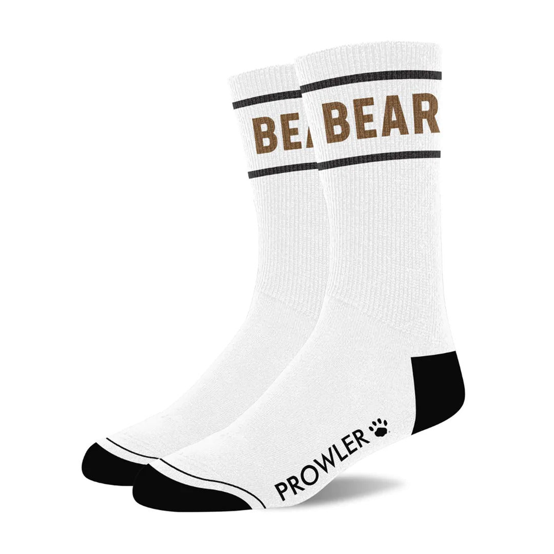 Șosete Prowler RED Bear Alb/Maro – Șosete din bumbac premium cu design original - Sosete Festival